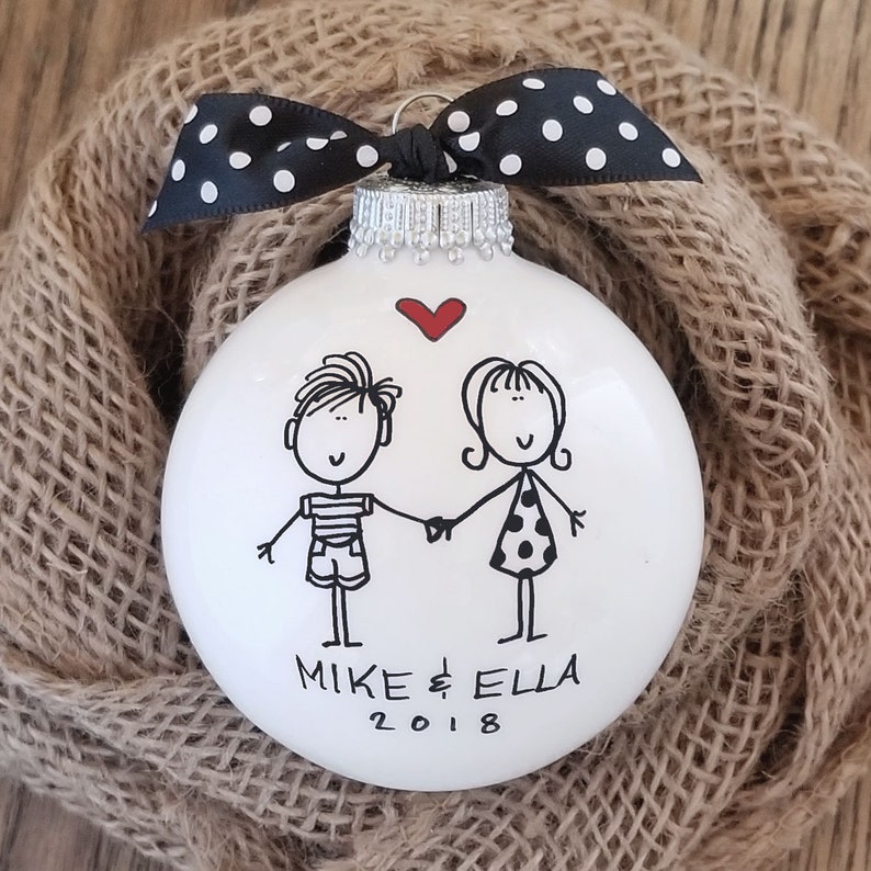 Hand Painted Personalized Ornament Couples Ornament image 0
