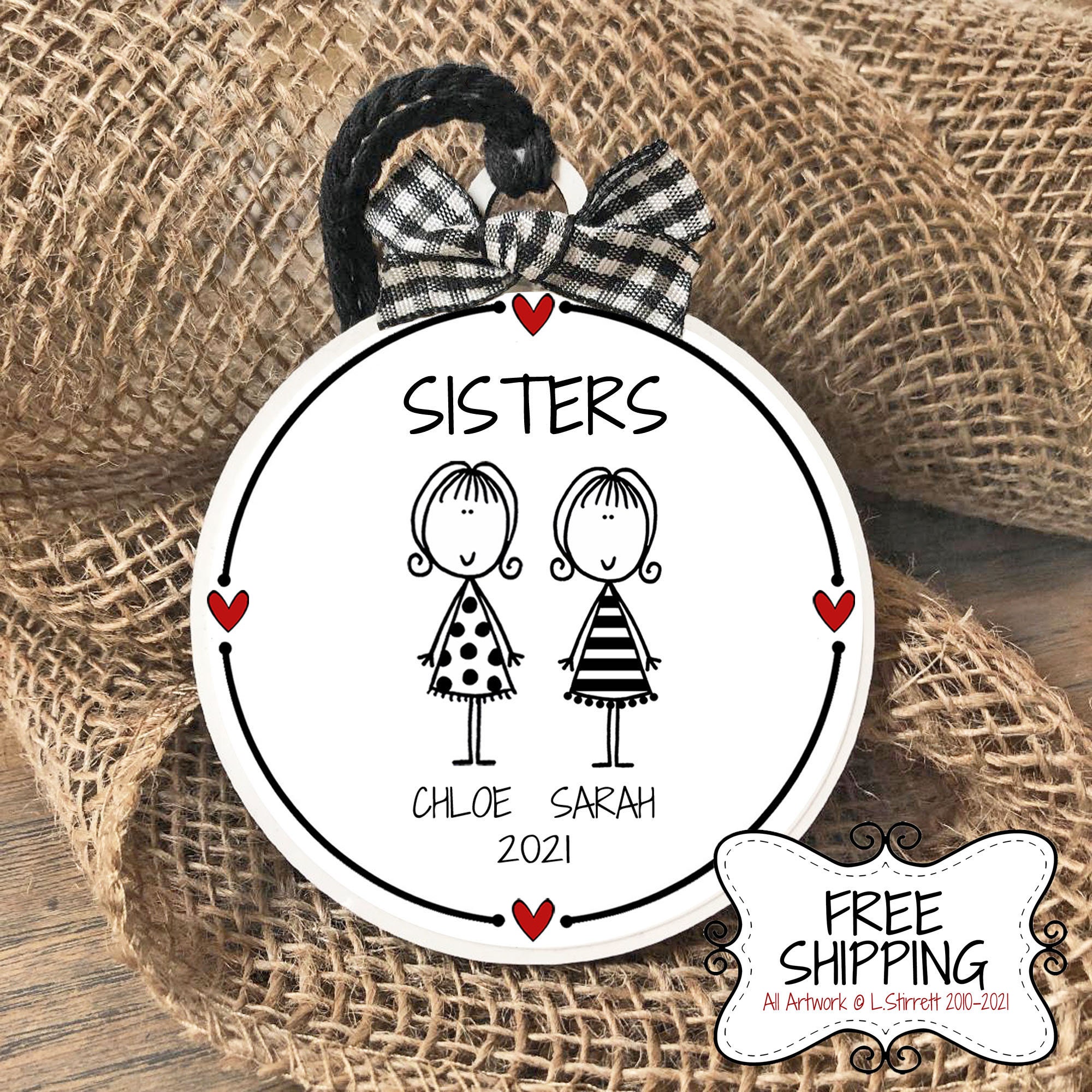 Custom Sisters Ornament Sister Gift Christmas Ornament for Etsy