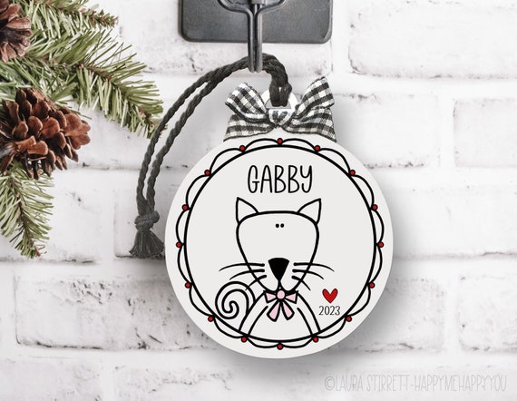 Pet Owner Gift, Cat Ornament, Cat Mom Gift, Kitten Ornament, Personalize Pet Ornament, Christmas Cat, Holiday Pet Ornament, Cat Owner Gift