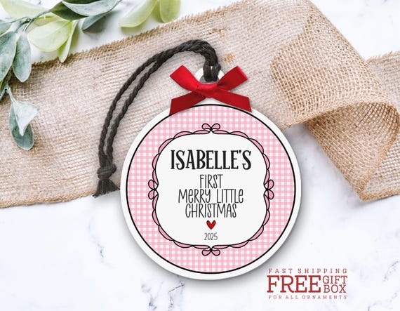 Baby’s First Christmas Ornament - Personalized Newborn Gift - Baby Girl Ornament