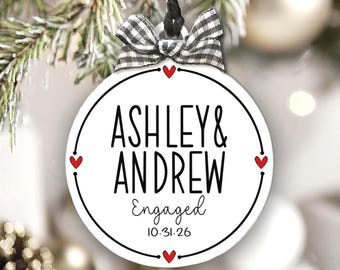 Personalized Engaged Ornament 2026 Engagement Party Gift Engaged Couples Keepsake First Christmas Together