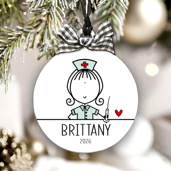Custom Nurse Christmas Ornament Personalized Caregiver Health Hero Gift