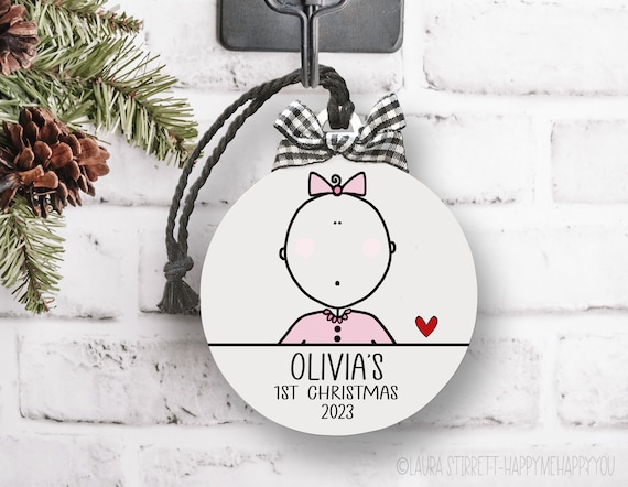 Baby's 1st Christmas Gift, Baby Girl Ornament, Baby's First Christmas Gift, Baby Christmas Gift, Personalized Baby Ornament, Baby Girl Gift