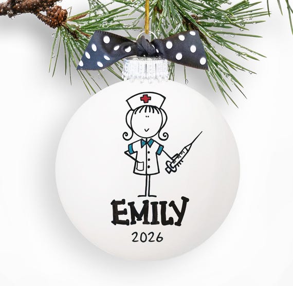 Personalized Nurse Keepsake Gift Healthcare Ornament Custom Caregiver Health Hero Gift