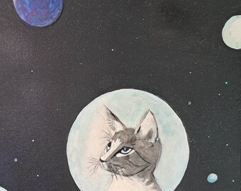 Cats in Space Art Print: Mystical Galaxy Cat Lover Gift