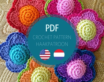 Crochet pattern Flower / Haakpatroon Bloem (English + Dutch/Nederlands pdf)