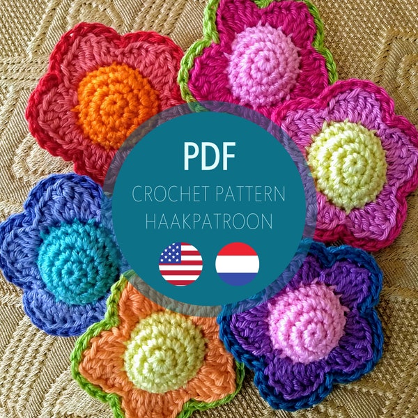 Crochet pattern Flower / Haakpatroon Bloem (English + Dutch/Nederlands pdf)