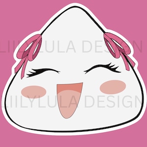 Tohru Fruits Basket Onigiri Sticker | Waterproof Matte Vinyl | Cute Anime & Manga gifts for Laptop, Kindle, Journal Sticker for Fruba Fans