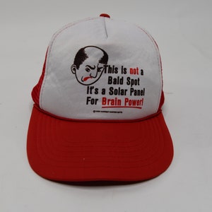 Hilarious Vintage 1990 Joke Bald Guy Snapback Trucker Hat