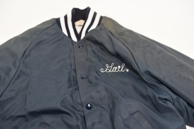 Super Awesome Vintage 80/'s Ed Youngs Hardware Williamsville NY Satin Bomber Jacket