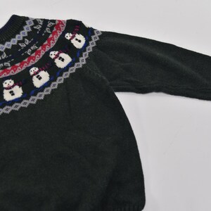 Stupid Cute Vintage 80's-90's Fait Isle Knit Snowman / Holiday Sweater image 9