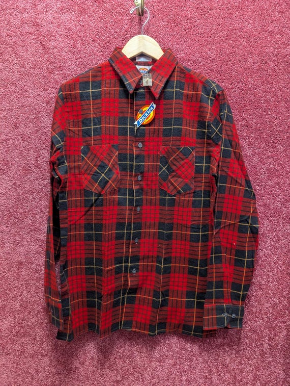 Dickies, Way Nice Vintage 80's Dickies Buffalo Plaid Button Down Shirt