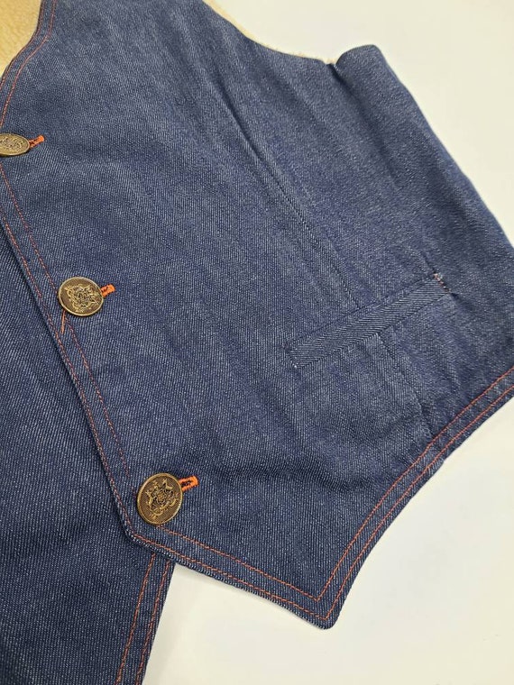 Wicked Cool Vintage 70's Handmade Denim And Shear… - image 5