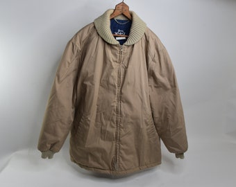 Super Swell Vintage 80's Woolrich Beige Winter Bomber Jacket