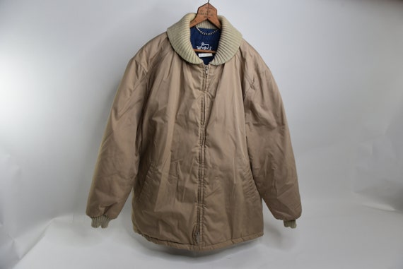 Super Swell Vintage 80's Woolrich Beige Winter Bomber Jacket