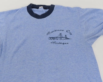 Boss Player Vintage 70's Mackinaw City, Michigan Ringer T-Shirt