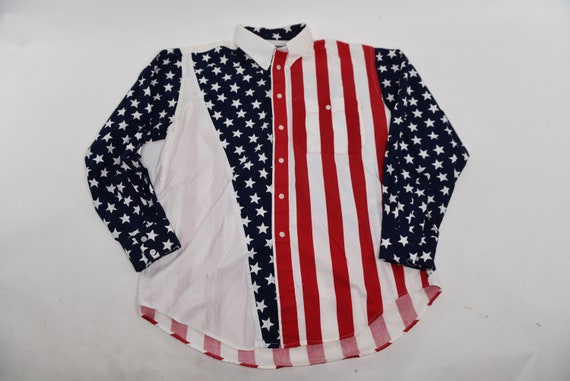 Ultimate American Vintage 90's American Flag Butt… - image 1