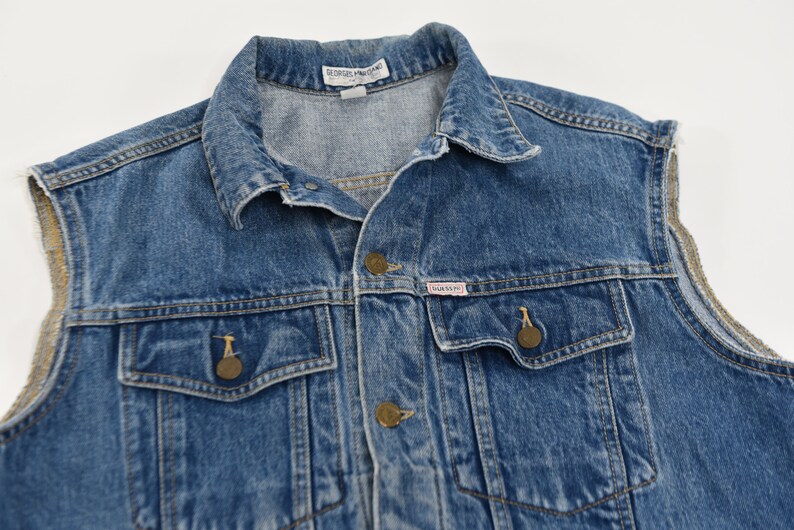 Hardcore Vintage 80/'s Georges Marciano for GUESS Denim Vest
