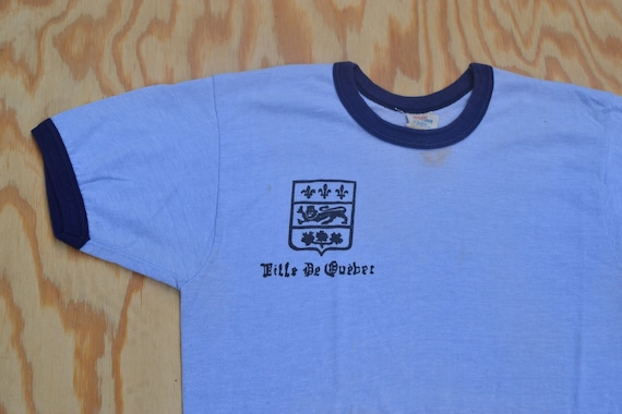 Way Nice Vintage 80's Ville De Quebec Ringer T-Shirt