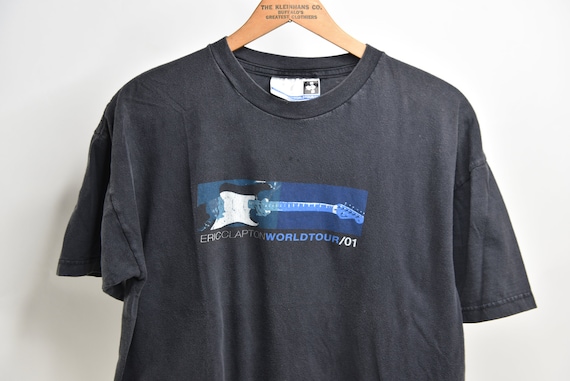 T-shirt Eric Clapton Tour 2001 – Noir, Taille M, état Vintage