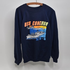 Wicked Awesome Vintage 80&#39;s USS Concord AFS-5 Crewneck Sweatshirt