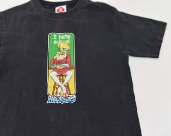 Incroyable vintage des années 90 Hook Ups « I Hate School » Skateboard T-Shirt