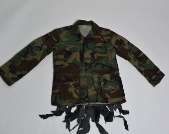 Crazy Cool Vintage 70's Slightly Modified Woodland Camo Jacket