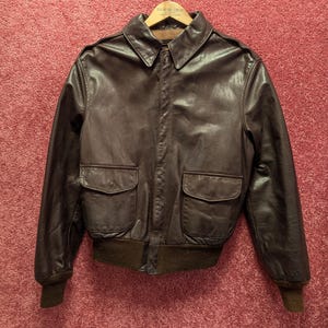 Blouson aviateur en cuir Avirex The Right Stuff vintage des années 80, taille 40