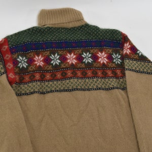 Incredible Vintage 80's Fair Isle Style Turtle Neck Mohair Knit Sweater image 9