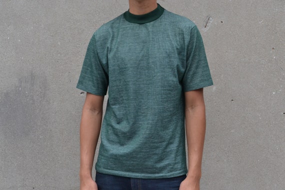 Super Swanky Vintage 70's Green On Green Ringer T… - image 3