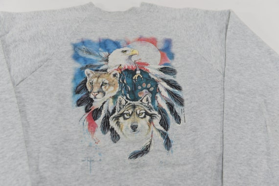 Wicked Wild Vintage 90's Eagle, Wolf and Mountian… - image 1