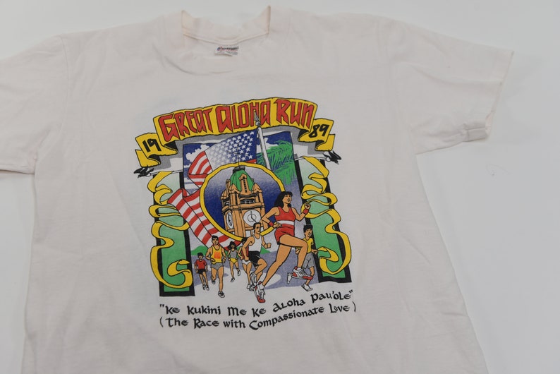 Epic Vintage 1989 Great Aloha Run Finisher T-Shirt image 5