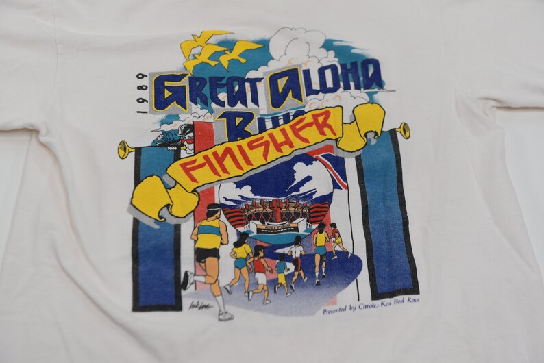 Epic Vintage 1989 Great Aloha Run Finisher T-Shirt image 10