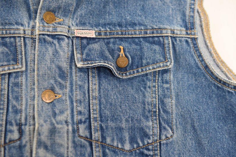 Hardcore Vintage 80/'s Georges Marciano for GUESS Denim Vest