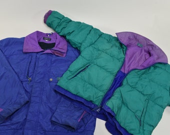 Ultimate Boss Vintage 80's TWO Puffy Ski Jacket Combo by CB Sports