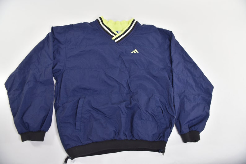 Wicked Legit vintage 90's Adidas Neon Green Windbreaker image 2