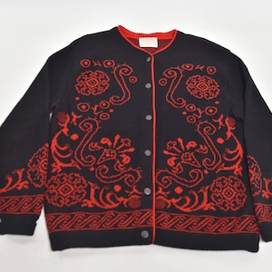 Way Awesome Vintage 70&#39;s Pendleton Wool Knit Cardigan Sweater