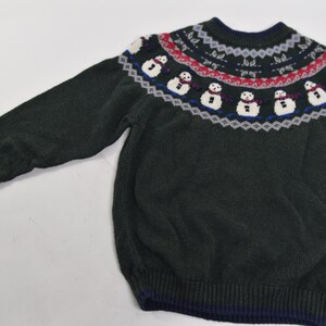 Stupid Cute Vintage 80's-90's Fait Isle Knit Snowman / Holiday Sweater image 7