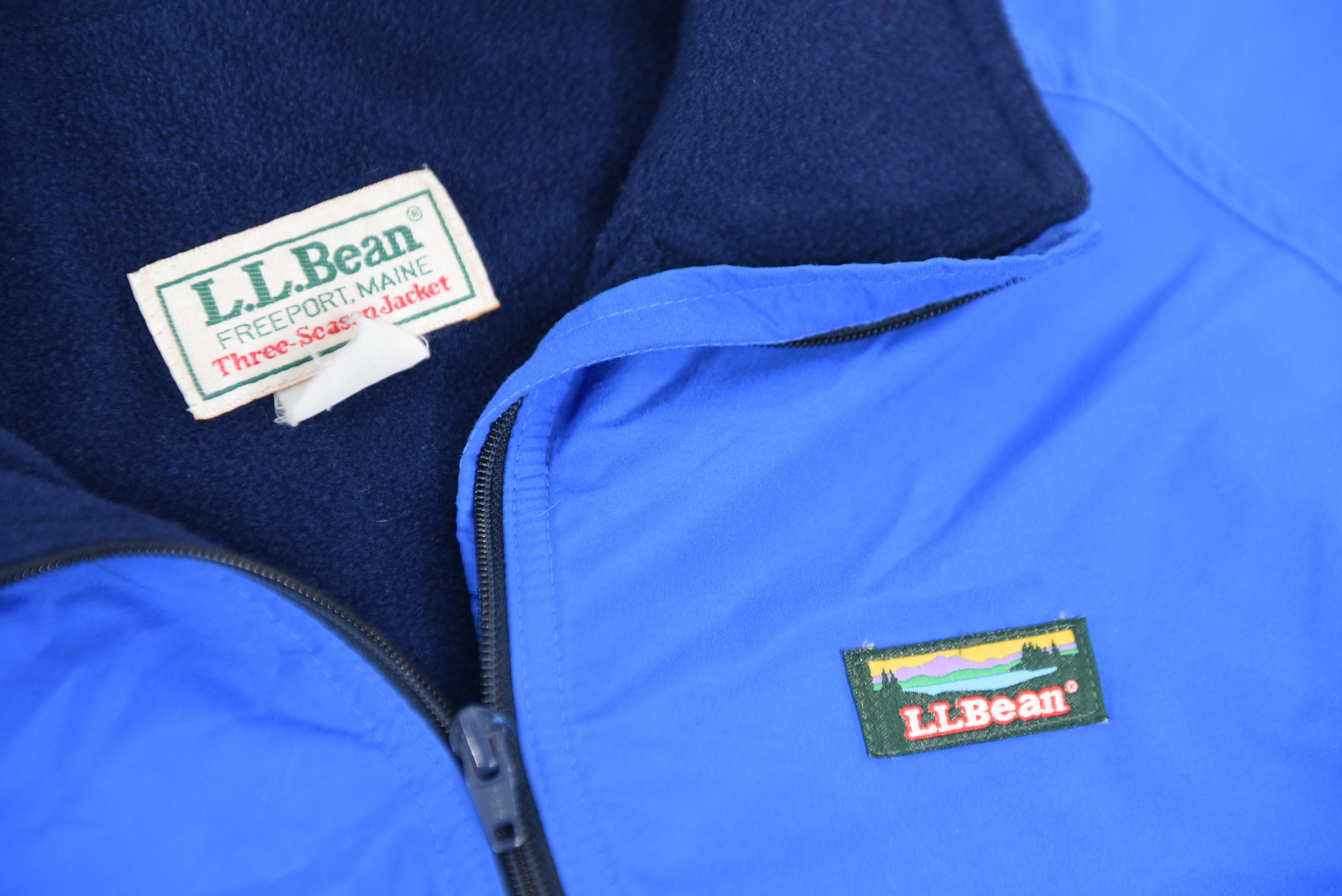 VTG 90s LL Bean Three-Season Jacket Coat Fleece Lined USA