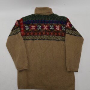 Incredible Vintage 80's Fair Isle Style Turtle Neck Mohair Knit Sweater image 5