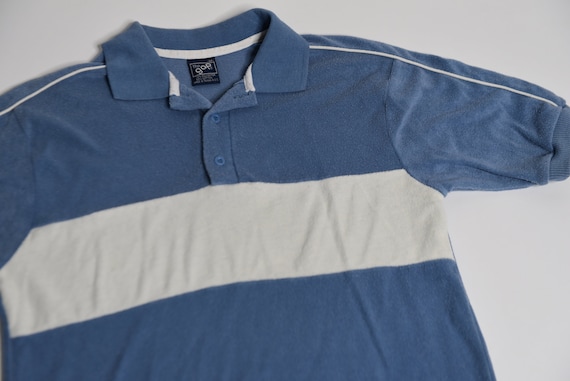 Super Fly Vintage 70's gap Velour Baby Blue Polo S