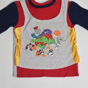 Hardcore Vintage 90&#39;s Space Jam Long Sleeve Kids Shirt