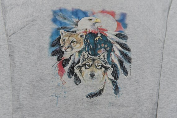 Wicked Wild Vintage 90's Eagle, Wolf and Mountian… - image 4