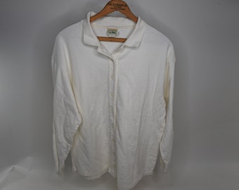 Way White vintage 90's L.L.Bean Button Down Cardigan Pull