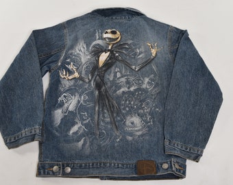 Incroyable vintage des années 00 The Nightmare Before Christmas Denim Jacket