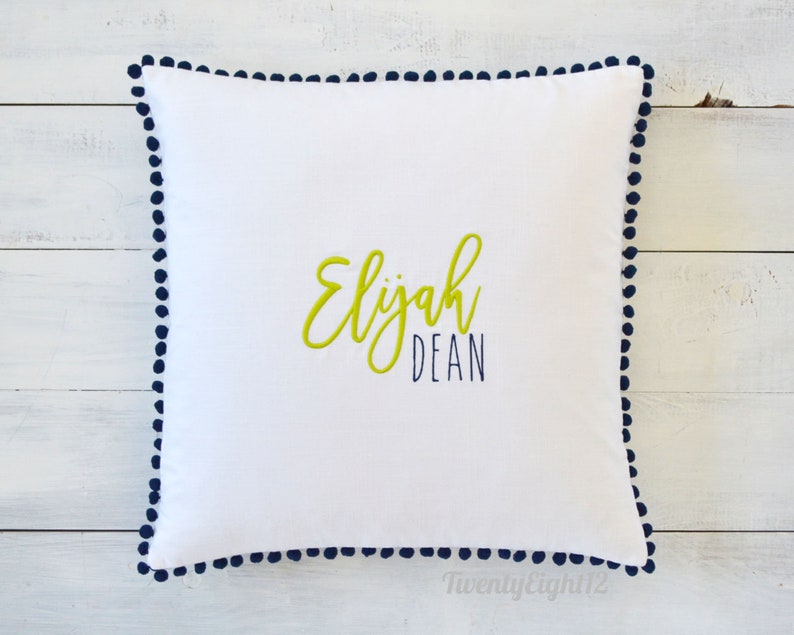 Personalized Pillow Cover Kids Name Pillow Monogrammed Etsy