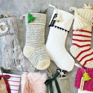 Personalized Christmas Stocking | Personalized Fur Family Stockings | Bohemian Velvet Stocking | Kids Knit Stockings (name tag NOT included) image 17