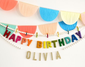 Happy Birthday Banner | Happy Birthday Sign | Felt Garland | Birthday Decoration | Happy Birthday Banner Personalized | Party Decoration