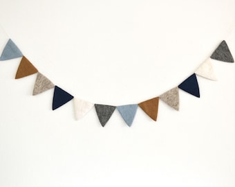 Felt Garland | Felt Flag Banner | Boy Room Decor | Triangle Felt Garland | Boy Birthday Decor | Boy Room Accessory | Boy Felt Pennant Banner