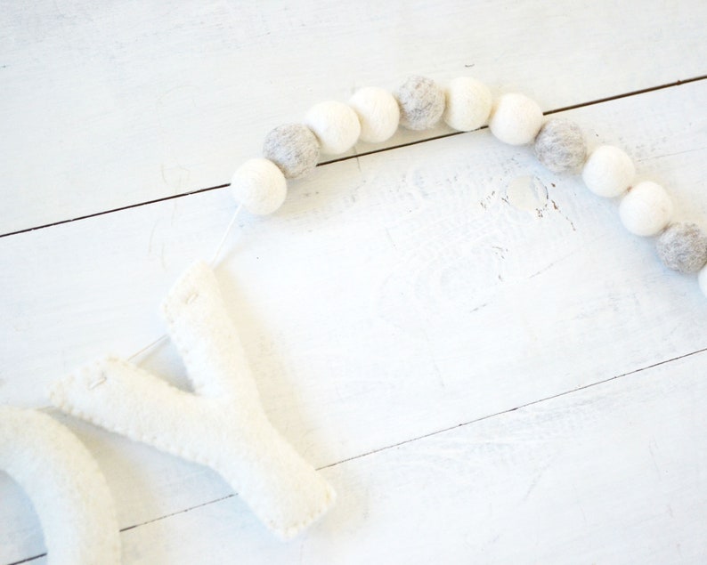 Christmas Banner JOY Banner Holiday Felt Ball Garland Etsy